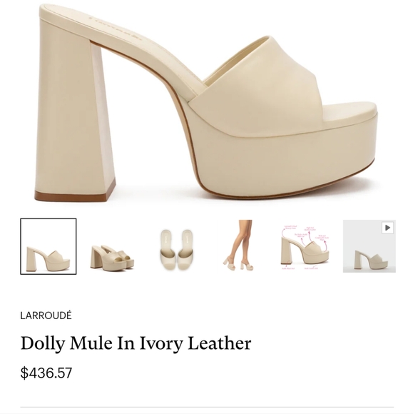 Brand New Dolly Mule In Ivory Leather - Picture 5 of 5